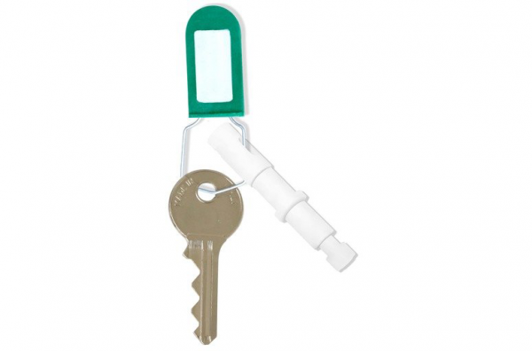 Anti tamper seal green with key and peg-cropped