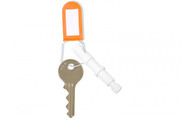 Anti-tamper seals orange with key and peg cropped